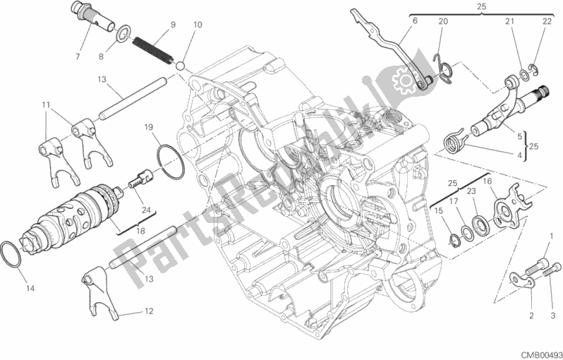 All parts for the Shift Cam - Fork of the Ducati Supersport S 937 2018